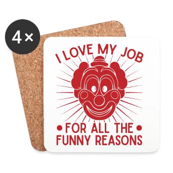Clown I Love My Job Me Circus Performer Gift Idea - Untersetzer (4er-Set) - Weiß - Vorne