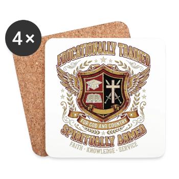Educationally Trained Spiritually Armed - Untersetzer (4er-Set) - Weiß - Vorne