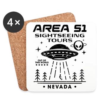 Area 51 Besichtigungstouren - Untersetzer (4er-Set) - Weiß - Vorne