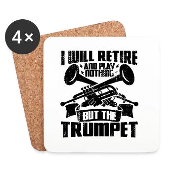 Pensioner trumpeter - Coasters (set of 4) - white - Front