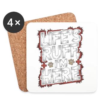Vet Tech Life's Ruff I'm Here Veterinary Assistant - Coasters (set of 4) - white - Front
