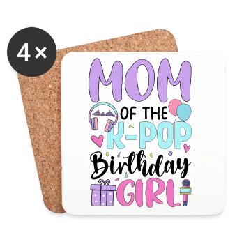 Mom Of The K Pop Birthday Girl - Coasters (set of 4) - white - Front