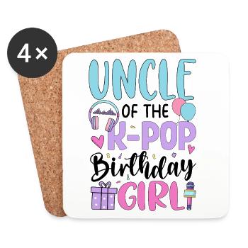 Uncle Of The K Pop Birthday Girl - Coasters (set of 4) - white - Front