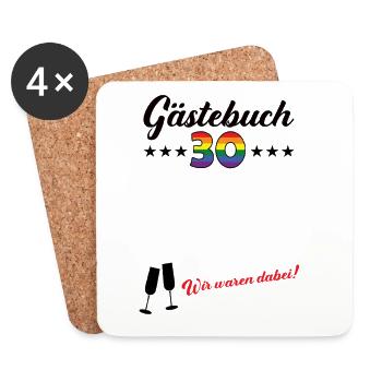 30. Geburtstag Gästebuch Outfit 30 Jahre Dreißig - Untersetzer (4er-Set) - Weiß - Vorne