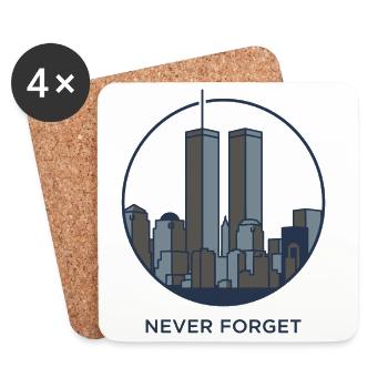 Never Forget Skyline Erinnerung - Untersetzer (4er-Set) - Weiß - Vorne