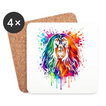 Afghan Hound | Windhund Pop Art - Untersetzer (4er-Set) - Weiß - Vorne