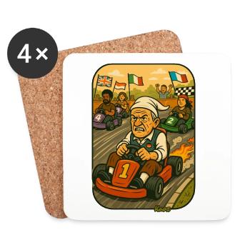 Grandpa Go-Kart Sprint - Coasters (set of 4) - white - Front