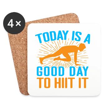 Fitness Fanatics Today A Good Day To Hiit - Coasters (set of 4) - white - Front