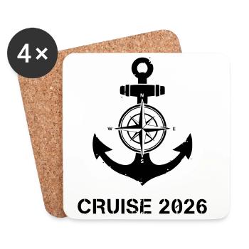 Anker Kompass Cruise 2026 - Untersetzer (4er-Set) - Weiß - Vorne