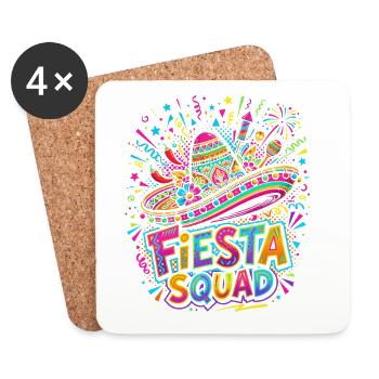 Fiesta Squad Sombrero Burst - Untersetzer (4er-Set) - Weiß - Vorne
