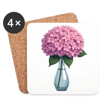 Hortensie - Untersetzer (4er-Set) - Weiß - Vorne