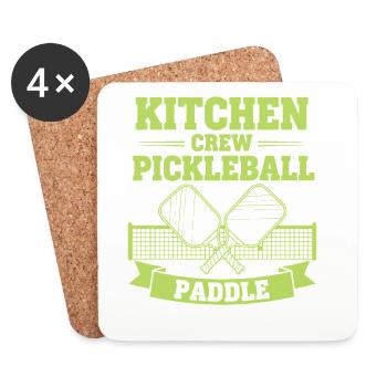 Pickleball Kitchen Crew Paddle lustige Spieler-Gurke - Untersetzer (4er-Set) - Weiß - Vorne