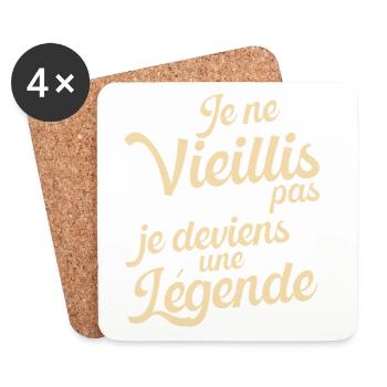Idée Cadeau Anniversaire Humour Original Légende - Dessous de verre (lot de 4) - blanc - Devant