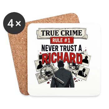 True Crime Richard - Coasters (set of 4) - white - Front