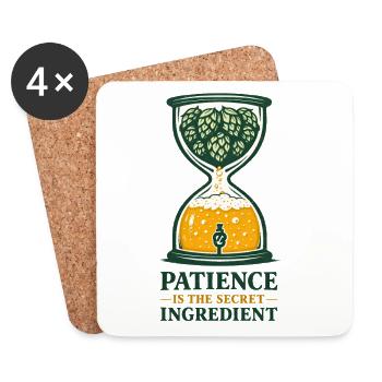 La patience infuse la saveur | Brassage amateur - Dessous de verre (lot de 4) - blanc - Devant