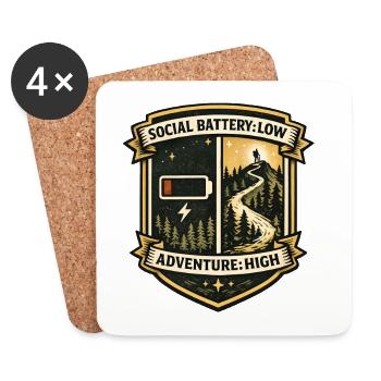 Batterie sociale vide | Lycée d’Aventure - Dessous de verre (lot de 4) - blanc - Devant