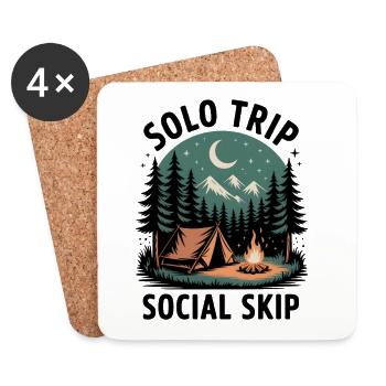 En solo au lieu de bavarder un peu Camping Introverti - Dessous de verre (lot de 4) - blanc - Devant