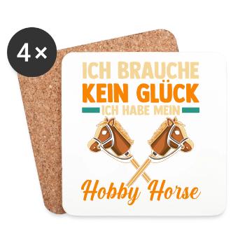 Steckenpferd Hobbyhorse Hobby Horsing - Untersetzer (4er-Set) - Weiß - Vorne