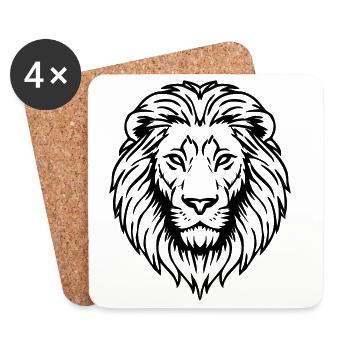 lion illustration - Coasters (set of 4) - white - Front
