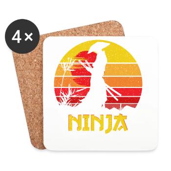 Sunset Ninja Silhouette - Coasters (set of 4) - white - Front
