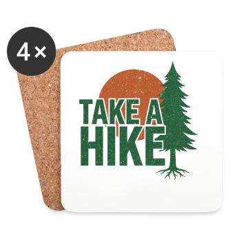 Hiking Camping Trekking Outdoors Nature Mountain - Coasters (set of 4) - white - Front
