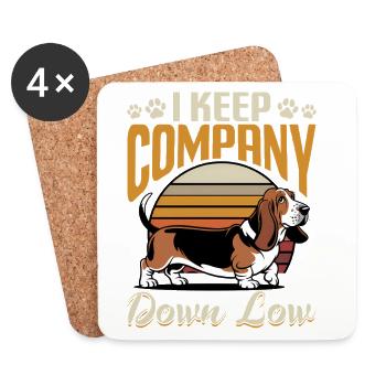 Funny Dog Breed Basset Hound - Coasters (set of 4) - white - Front