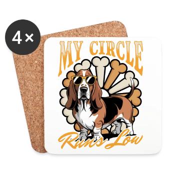 Funny Dog Breed Basset Hound - Coasters (set of 4) - white - Front