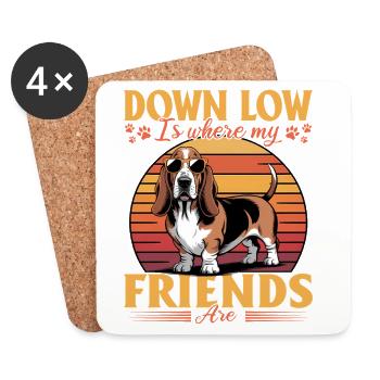 Funny Dog Breed Basset Hound - Untersetzer (4er-Set) - Weiß - Vorne