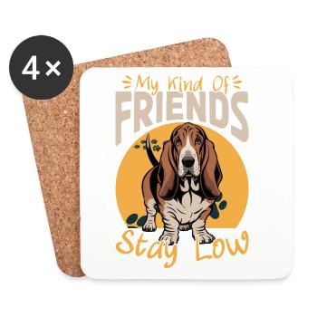 Funny Dog Breed Basset Hound - Coasters (set of 4) - white - Front