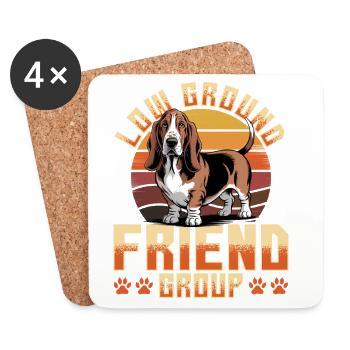 Funny Dog Breed Basset Hound - Coasters (set of 4) - white - Front