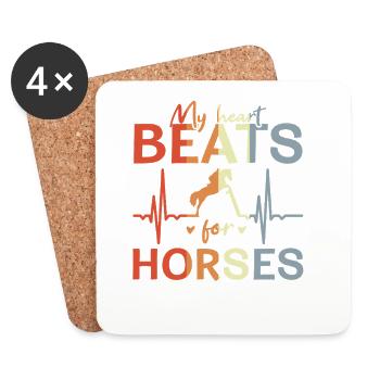 I love horseback riding - Coasters (set of 4) - white - Front
