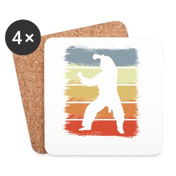 Vintage Karateka Zeichnung - Untersetzer (4er-Set) - Weiß - Vorne