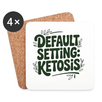 Ketosis Mode | Keto Saying Low Carb - Coasters (set of 4) - white - Front