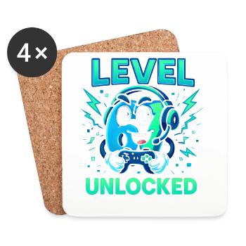 Level 67 débloqué six sept joueurs italiens de Brainrot - Dessous de verre (lot de 4) - blanc - Devant