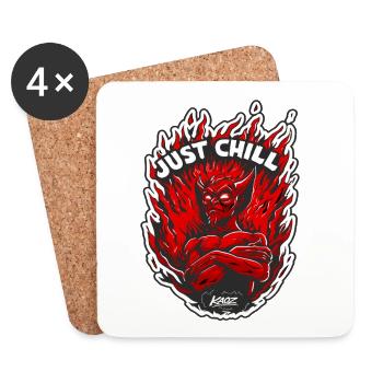 Inferno Demon Just Chill - Coasters (set of 4) - white - Front