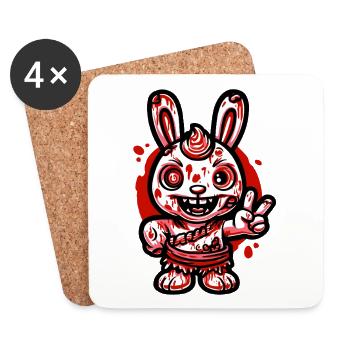 Sourire de lapin de sang - Dessous de verre (lot de 4) - blanc - Devant