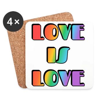 Love Is Love Rainbow - Coasters (set of 4) - white - Front
