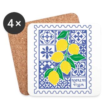Italy Lemons Italia Amalfi Coast Summer - Coasters (set of 4) - white - Front