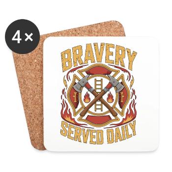 Fire Lieutenant Bravery Served Daily Rescue Team - Coasters (set of 4) - white - Front