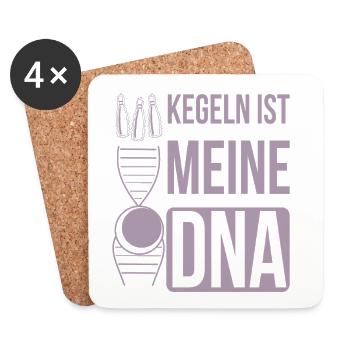 Kegeln meine DNA Kegelclub Spieler - Untersetzer (4er-Set) - Weiß - Vorne