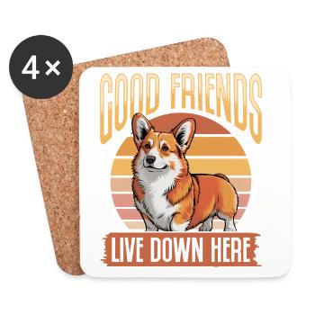 Funny Dog Breed Corgi - Coasters (set of 4) - white - Front