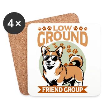 Funny Dog Breed Corgi - Coasters (set of 4) - white - Front