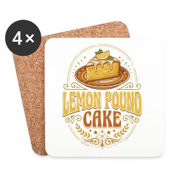 Lemon Pound Cake Logo - Coasters (set of 4) - white - Front