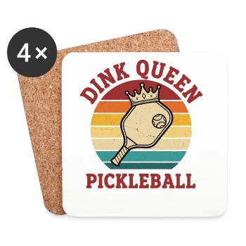 Pickleball Dink Queen Joueur drôle Adore le pickleball - Dessous de verre (lot de 4) - blanc - Devant