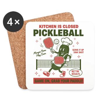 Pickleball-Küche ist geschlossen lustige Liebe Pickleball - Untersetzer (4er-Set) - Weiß - Vorne