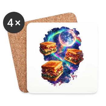 Galaktische Sandwich-Sterne - Untersetzer (4er-Set) - Weiß - Vorne