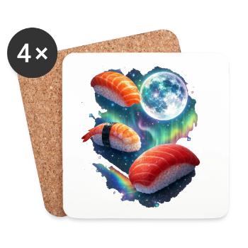 Cosmic Sushi Night - Coasters (set of 4) - white - Front