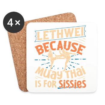  Lethwei Training Myanmar Fighter Burmese Boxing - Coasters (set of 4) - white - Front