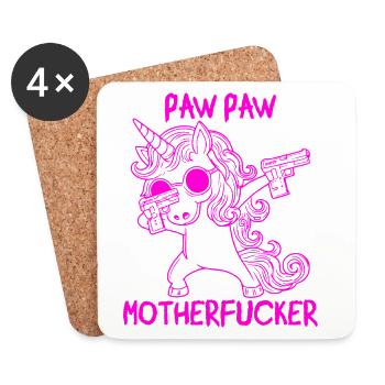 Paw Paw Unicorn - Untersetzer (4er-Set) - Weiß - Vorne