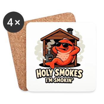 Bon sang, je fume une blague sur le saumon fumé - Dessous de verre (lot de 4) - blanc - Devant
